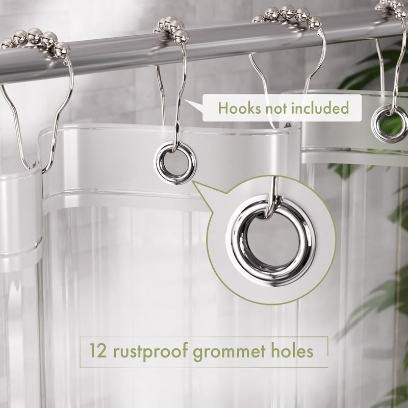 AmazerBath Clear Shower Curtain Liner, 72x72 Waterproof PEVA Plastic with Magnets - Image 3