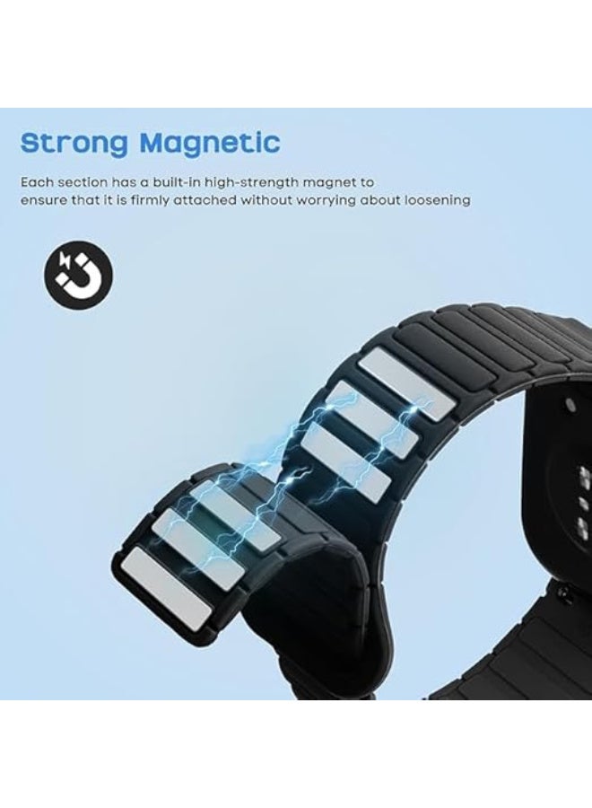 Magnetic Strap for Huawei Watch Fit 4 Pro/Fit4/Fit 3 Replacement Straps Strong Silicone, Easy to Wear, Waterproof, Sporty, Daily Wear Watchbands for Men and Women (Black) - Image 3