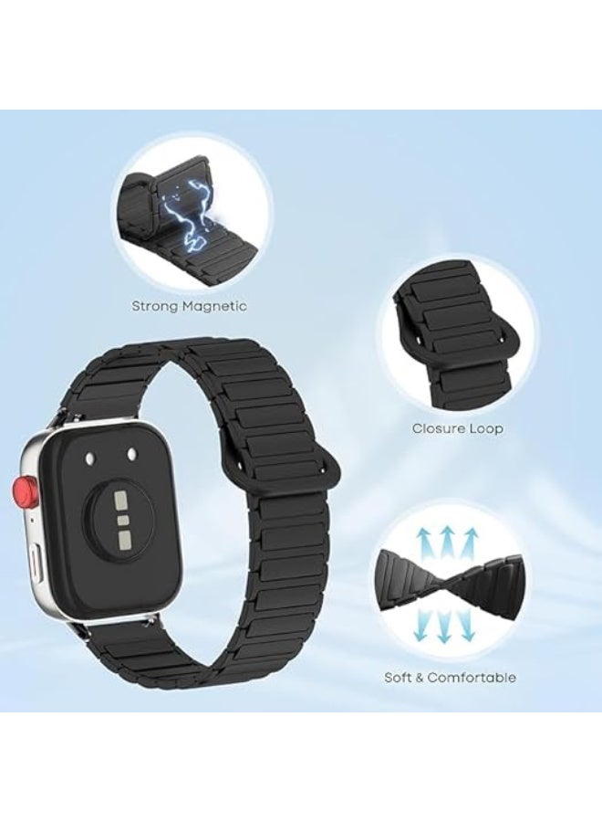 Magnetic Strap for Huawei Watch Fit 4 Pro/Fit4/Fit 3 Replacement Straps Strong Silicone, Easy to Wear, Waterproof, Sporty, Daily Wear Watchbands for Men and Women (Black) - Image 4