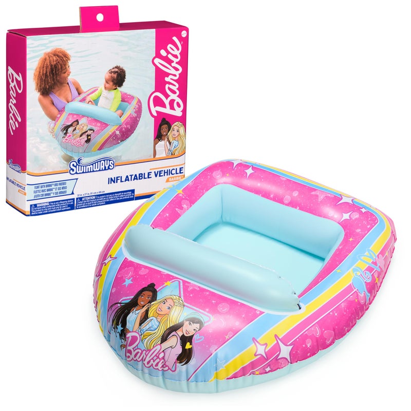 Swimways Barbie Inflatable Water Boat Vehicle Inflatable Pool Floats and Kids Pool Toys Barbie Pool Party Supplies for Kids Aged 3 Up - Image 2