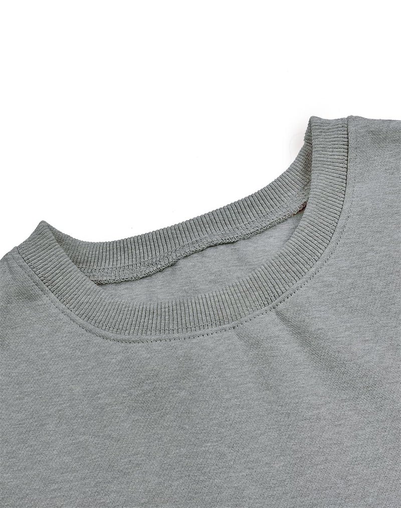 Joywayco Women's Long Sleeve Round Neck Cropped Sweatshirts Comfy Fleece Casual Pullover Tops (Gray,Medium,Female,Adult,US,Alpha,Medium,Regular,Regular) - Image 4