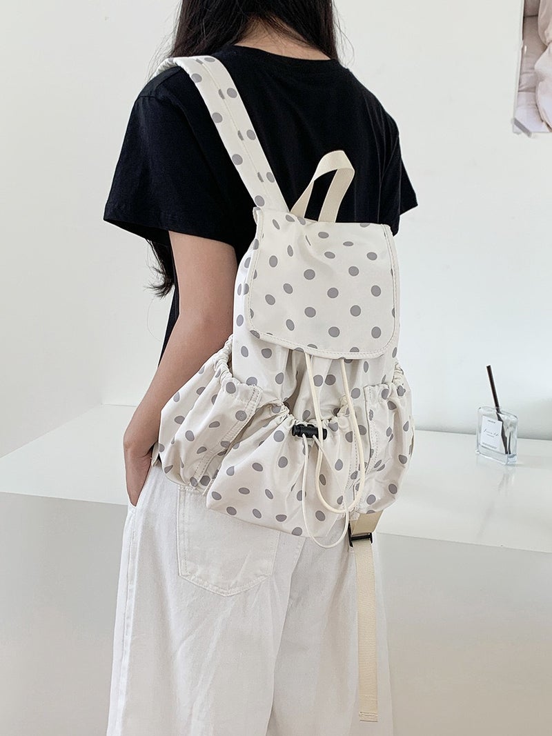Large-Capacity Summer Ins Preppy Style Popular Polka Dot Design Travel Class Backpack For Women - Image 1