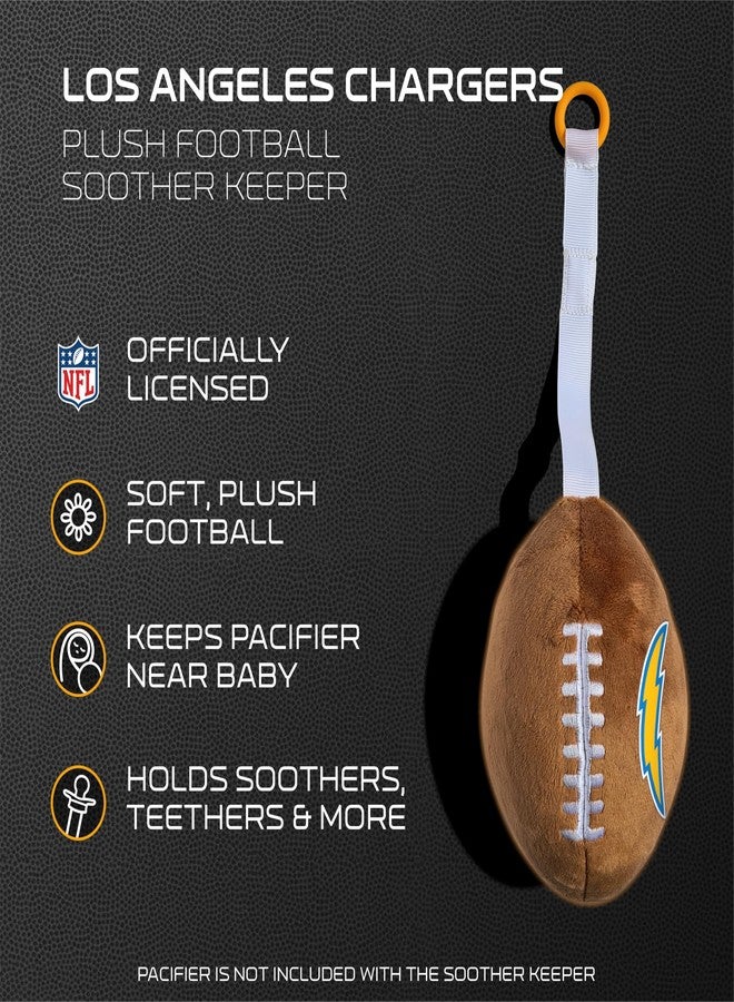 Smilo Los Angeles Chargers Plush Football Pacifier Holder by Smilo - Officially Licensed NFL Soother Holder - Soft Plush Toy and Dummy Holder - Fits Any Pacifier - Stroller Accessory & Newborn Essential - Image 4