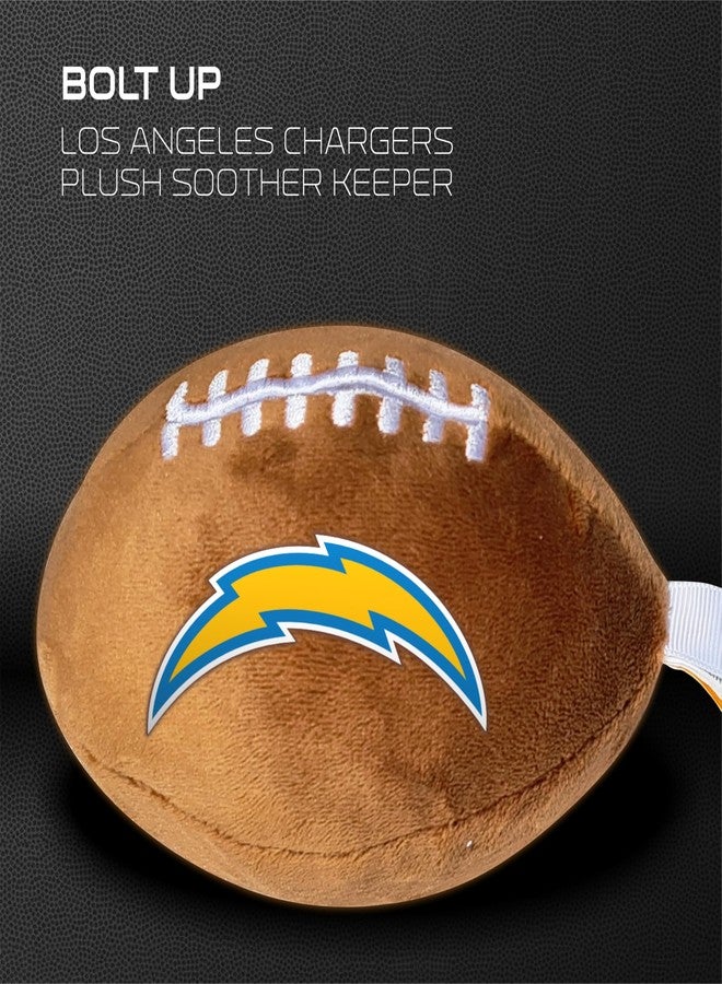 Smilo Los Angeles Chargers Plush Football Pacifier Holder by Smilo - Officially Licensed NFL Soother Holder - Soft Plush Toy and Dummy Holder - Fits Any Pacifier - Stroller Accessory & Newborn Essential - Image 5