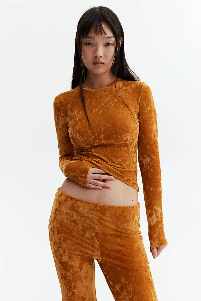 H&M Crushed velour top