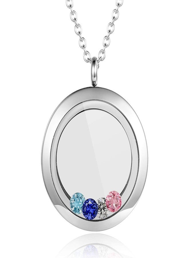 EVERLEAD Locket Necklace, DIY Floating Round Locket Pendant - Image 1
