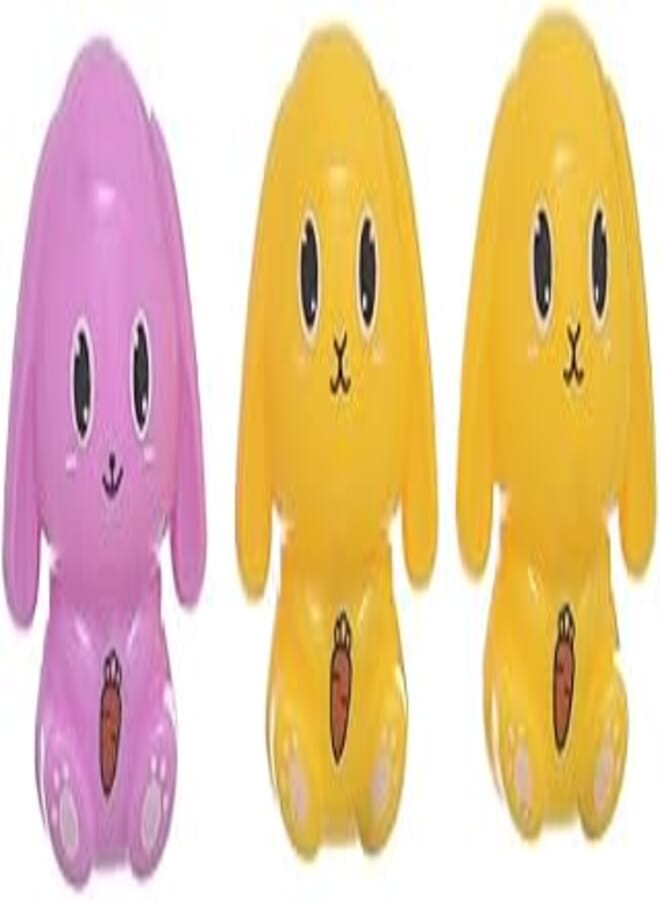 TR-3077 Manual Pencil Sharpener with Shell Cute Rabbit Shape Pack of 3 Pieces - Pink Yellow