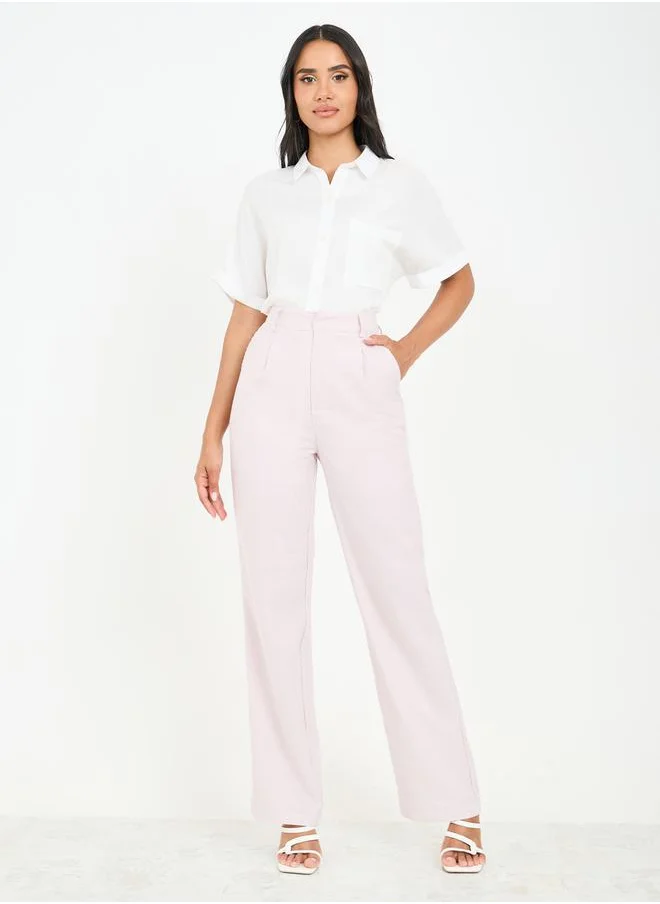 ستايلي Pinstriped High Waist Wide Leg Pants