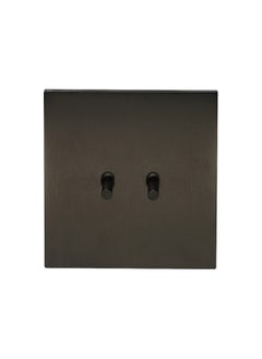 Donmarco 2 Gang 2 Way Switch - Plain Toggle - Stainless Steel & Copper , Fire Resistant , 15-Year Warranty , Sleek & Durable Wall Light Switch for Modern Spaces(Gun Grey)  - Image 1