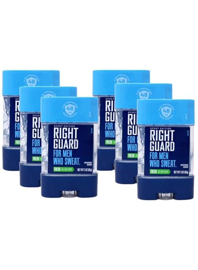 Right Guard Sport Edition Antiperspirant Deodorant Clear Gel Fresh Scent 3 oz Pack of 6 - Image 1