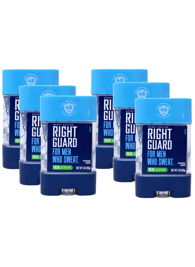 Right Guard Sport Edition Antiperspirant Deodorant Clear Gel Fresh Scent 3 oz Pack of 6 - Image 3