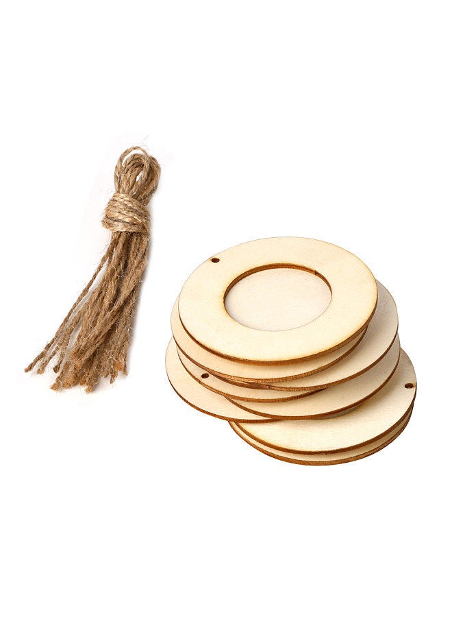10pcs Mini Round Wood Photo Frame Picture Holder with Hanging Rope DIY Wooden Crafts for Wall Decoration  - Image 4