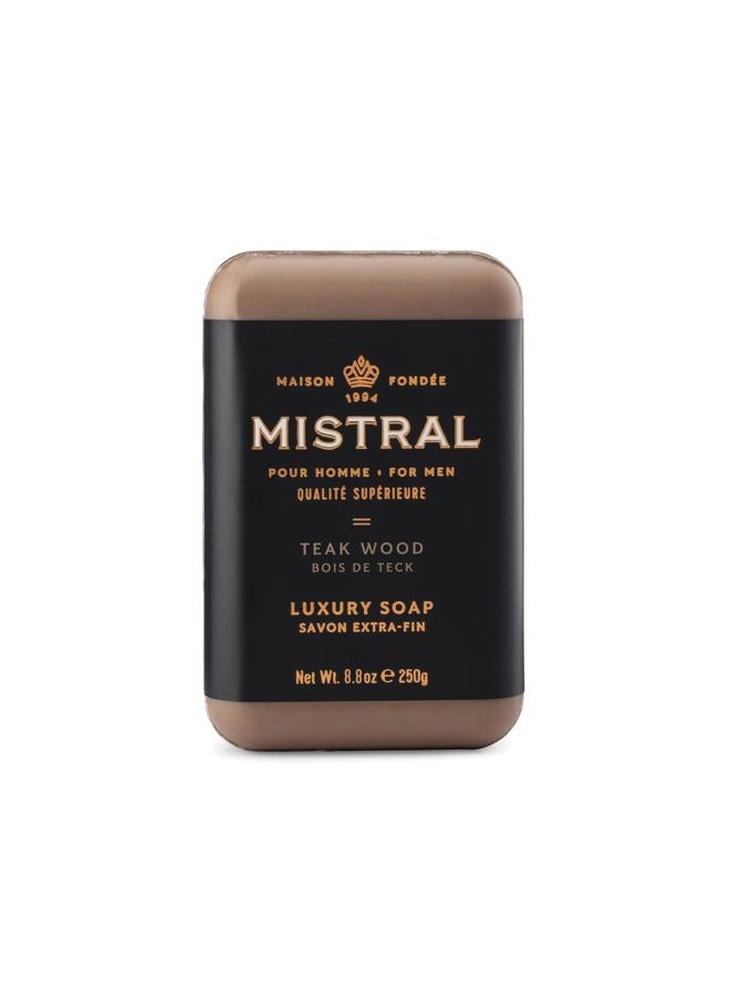 mistral Men's Teak Wood Bar Soap, Teak Wood - Image 1