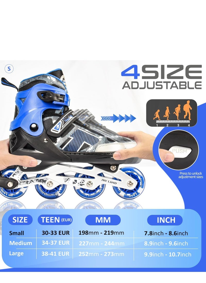 Sky Land Adjustable Roller Skate Shoes For Kids & Teens| Professional & Comfortable Inline Skating Shoes With 8 Lighting Wheels For Boys  - Image 2