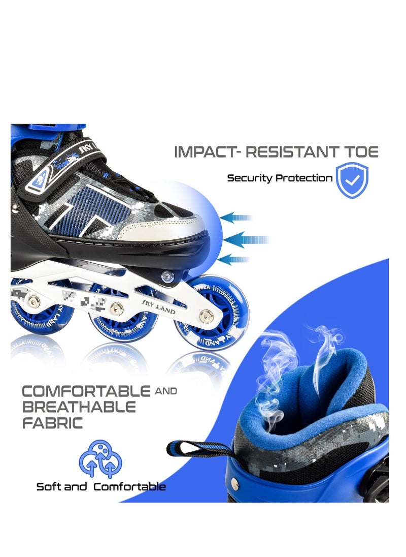 Sky Land Adjustable Roller Skate Shoes For Kids & Teens| Professional & Comfortable Inline Skating Shoes With 8 Lighting Wheels For Boys  - Image 3