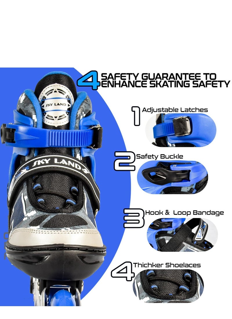 Sky Land Adjustable Roller Skate Shoes For Kids & Teens| Professional & Comfortable Inline Skating Shoes With 8 Lighting Wheels For Boys  - Image 4