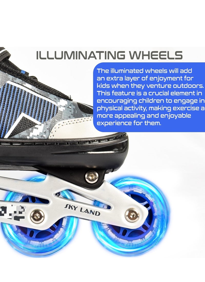 Sky Land Adjustable Roller Skate Shoes For Kids & Teens| Professional & Comfortable Inline Skating Shoes With 8 Lighting Wheels For Boys  - Image 5