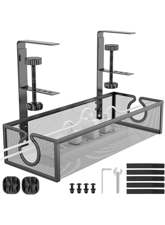 موكسو صيية تظيم الكيلات تحت المكت، مظم كيلات للمكت دو ثق مع مشك لإدارة أسلاك المكت، ملحقات مظم أسلاك الكميوتر المكتي ومظمات مساحة العمل للمكت، م الميكاكوز - Image 1