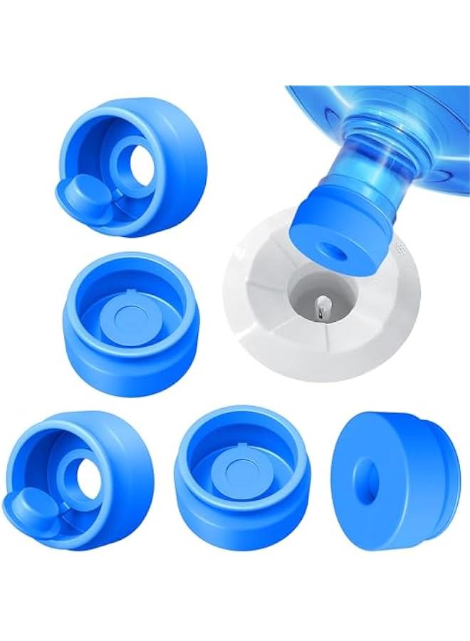 3 and 5 Gallon Water Jug Cap, Silicone Reusable Replacement Cap, Non Spill Bottle Caps for 55mm Bottle Water Dispenser Caps - Pack of 5 - Image 1