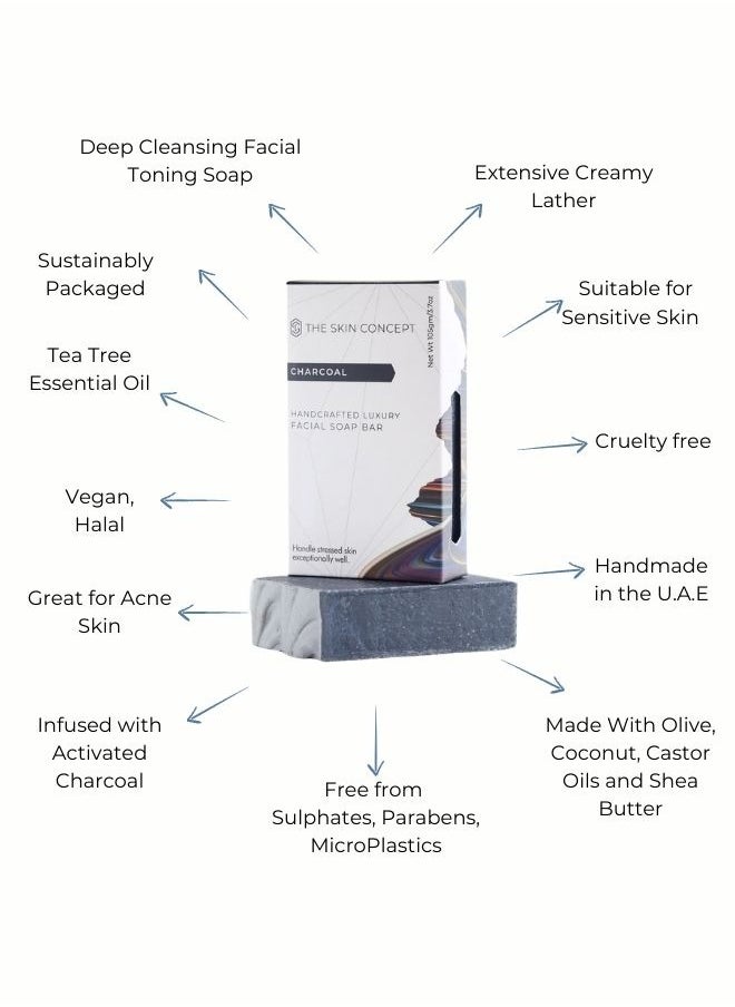 THE SKIN CONCEPT - The Skin Concept Premium  Anti Acne Facial Soap Bar - Charcoal - Handmade, Vegan - Image 1