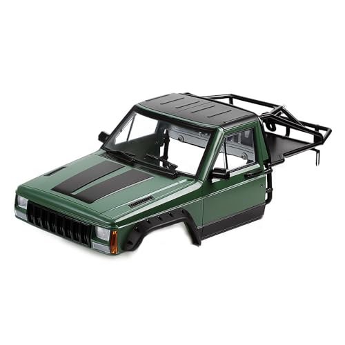 YSKMLOLP 110 RC Hard Shell Cab BackHalf Cage Body Shell Kit for 110 RC Crawler TRX4 SCX10 90046 AT4 GEN 8 Scout II313mm Wheelbase Cherokee Upgrade and Modify Army Green - Image 1