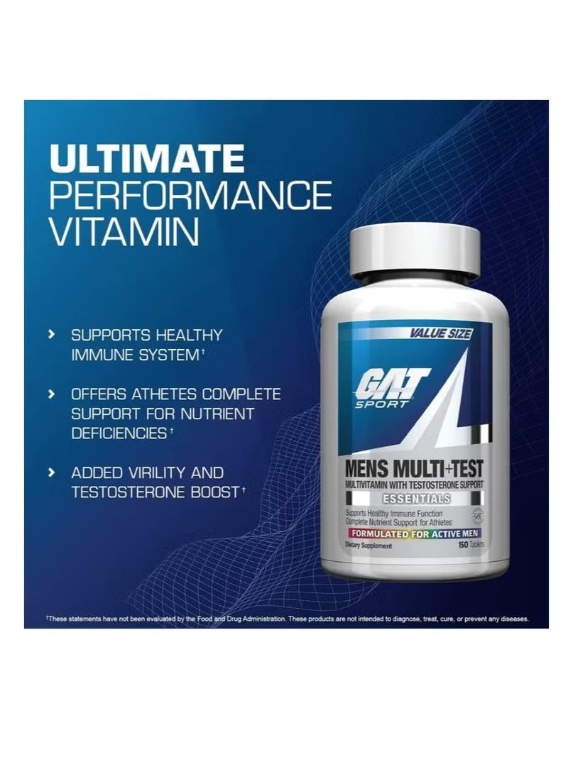 GAT SPORT Mens Multi + Test Multivitamin | Daily Performance, Immunity & Vitality Support | 60 Count - Image 3