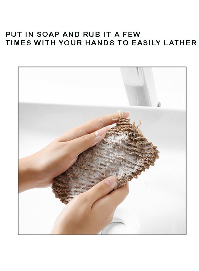 QINGYAN 5 Pcs Sisal Fiber Soap Bag, Exfoliating Soap Pouch with Drawstring, for Exfoliating Shower Scrubber  - Image 3