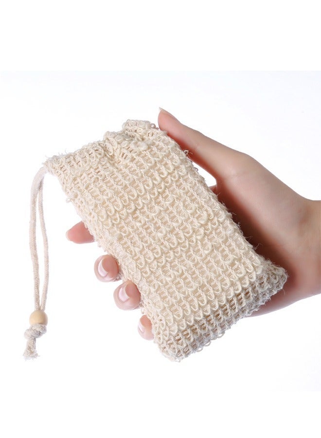 QINGYAN 5 Pcs Sisal Fiber Soap Bag, Exfoliating Soap Pouch with Drawstring, for Exfoliating Shower Scrubber - Image 5