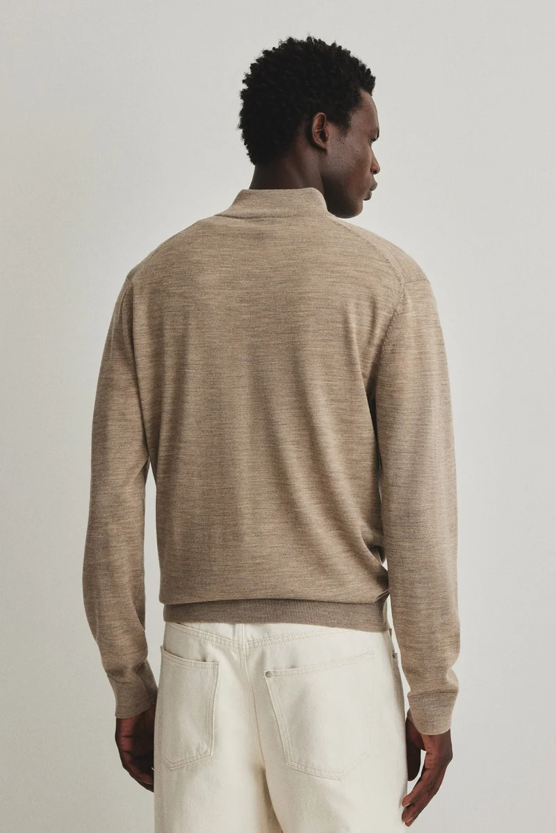 H&M  Regular Fit Zip-top merino wool jumper for Men | Best Price UAE