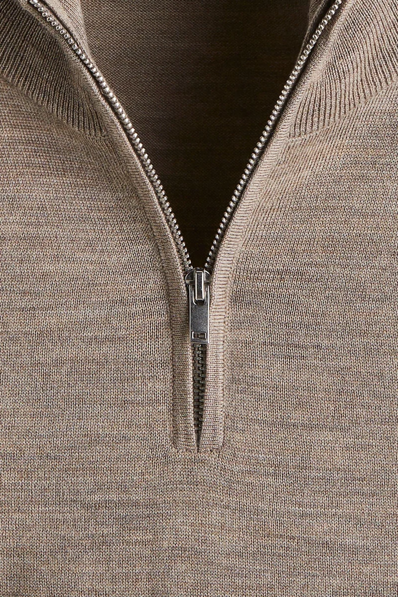 H&M  Regular Fit Zip-top merino wool jumper for Men | Best Price UAE