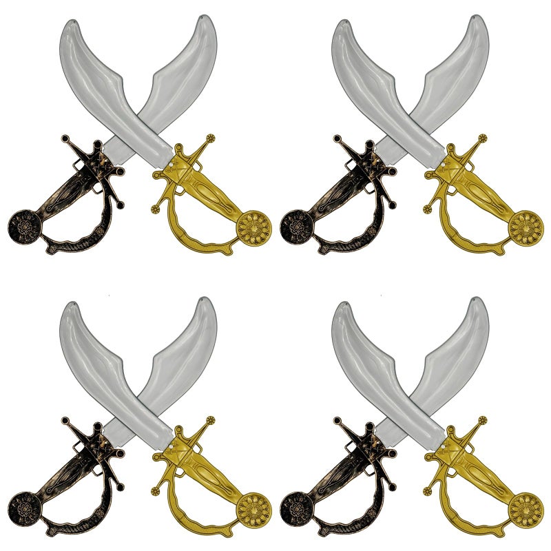Flyekist 8 Pcs Pirate Swords for KidsPlastic Pirate Sword Set for Party FavorsTheme Birthday Party School Stage Activity Christmas Halloween Cosplay Costume DressUp Props - Image 3