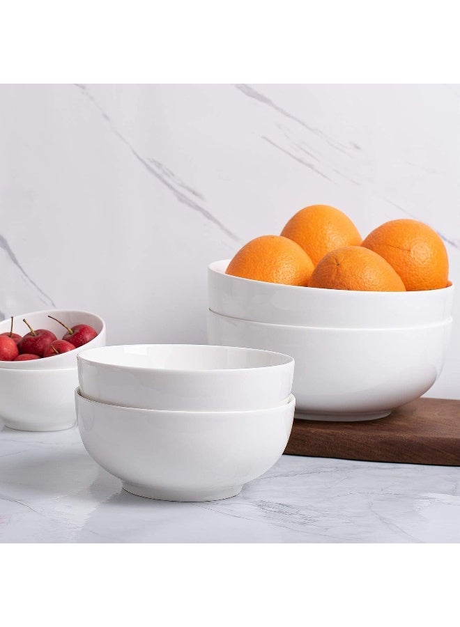 AKDC AKDC Porcelen Pasta Bowls 12Ounces/350Milliliters Ceramic Ramen Bowls for Noodle, Porcelain Bowls Set Of 6 for Kitchen Snack Rice Pasta Salad Oatmeal Microwave Safe (350 ML) - Image 5