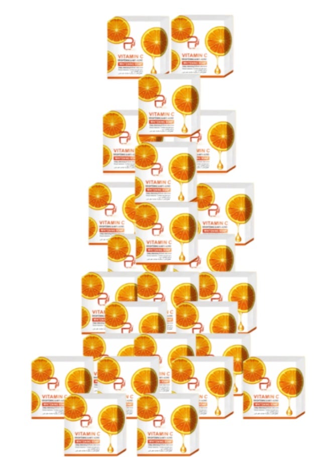 PYRON 25 Pieces Vitamin C Brightening And Anti-Aging Whitening Soap Orange 100grams - Image 1