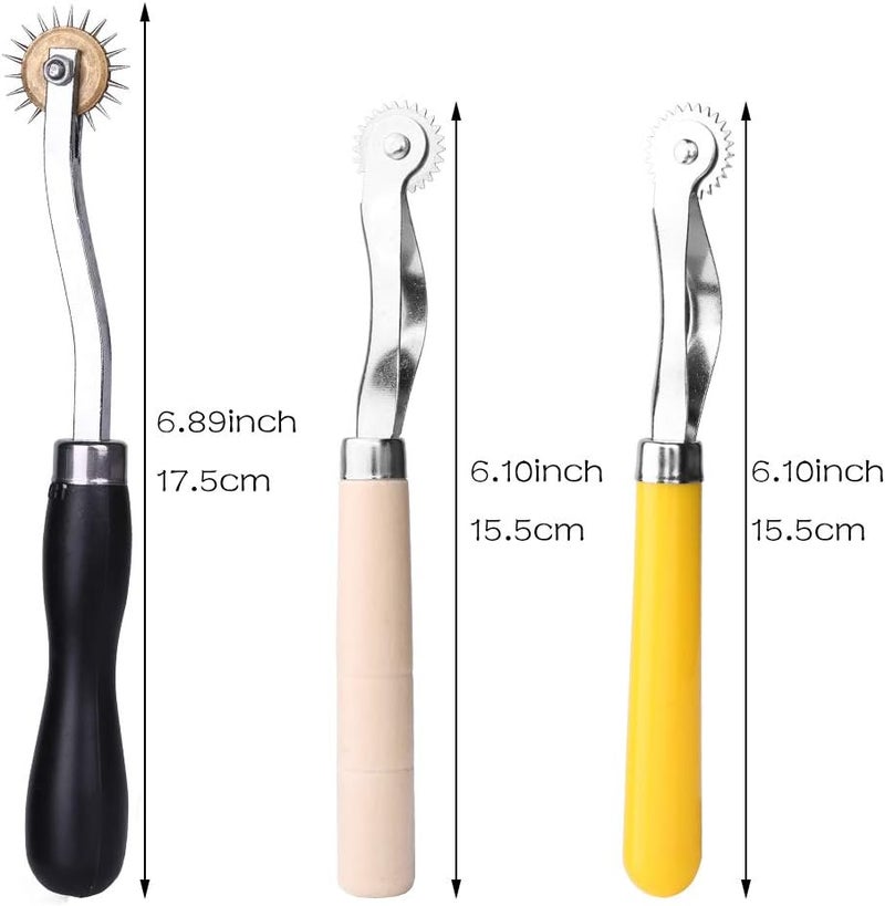 LUNARM 3 Pcs Tracing Wheel Sewing Tool, Needle Point Tracing Wheel, Random Color Tracing Wheel Sewing Tool, Stitching Wheel Tool for Leathercraft, Professional Stitch Marking Spacer - Image 3