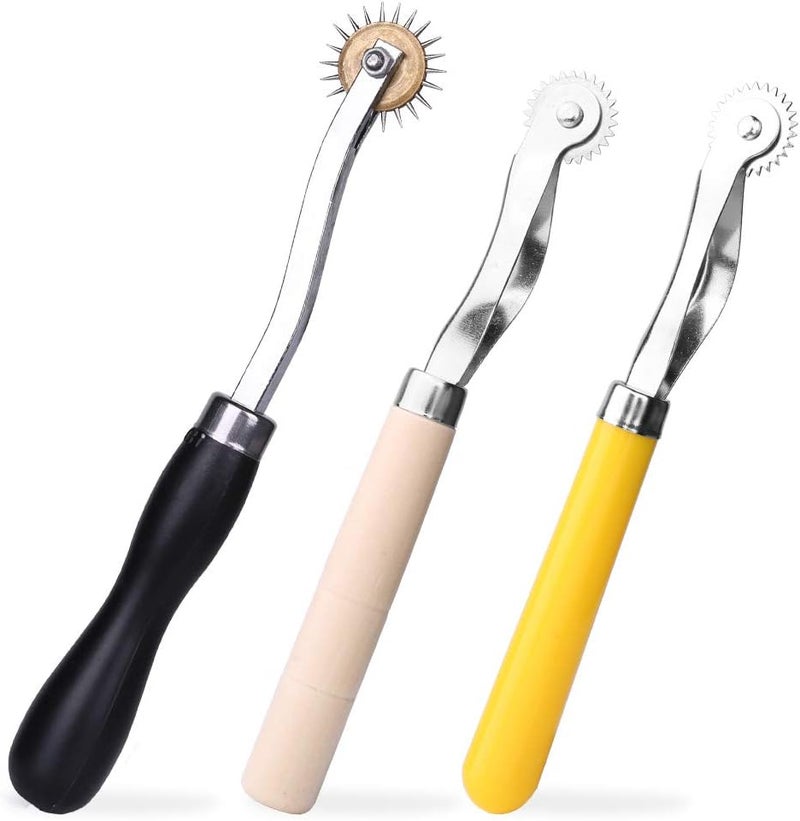 LUNARM 3 Pcs Tracing Wheel Sewing Tool, Needle Point Tracing Wheel, Random Color Tracing Wheel Sewing Tool, Stitching Wheel Tool for Leathercraft, Professional Stitch Marking Spacer - Image 2