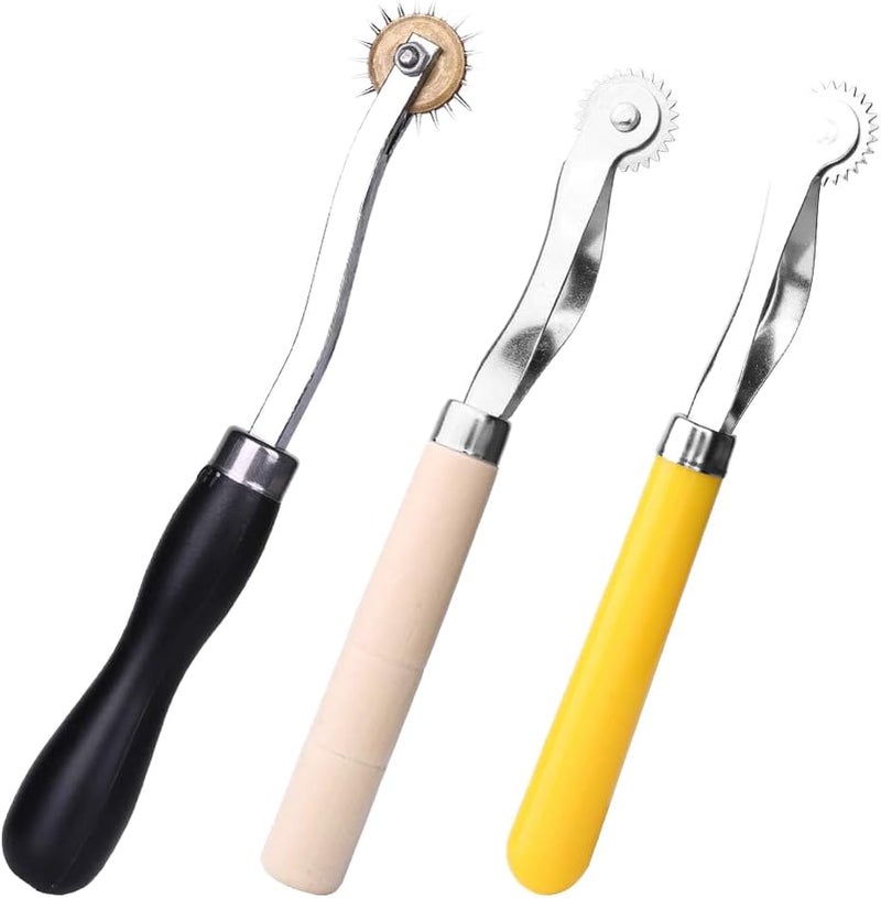 LUNARM 3 Pcs Tracing Wheel Sewing Tool, Needle Point Tracing Wheel, Random Color Tracing Wheel Sewing Tool, Stitching Wheel Tool for Leathercraft, Professional Stitch Marking Spacer - Image 1