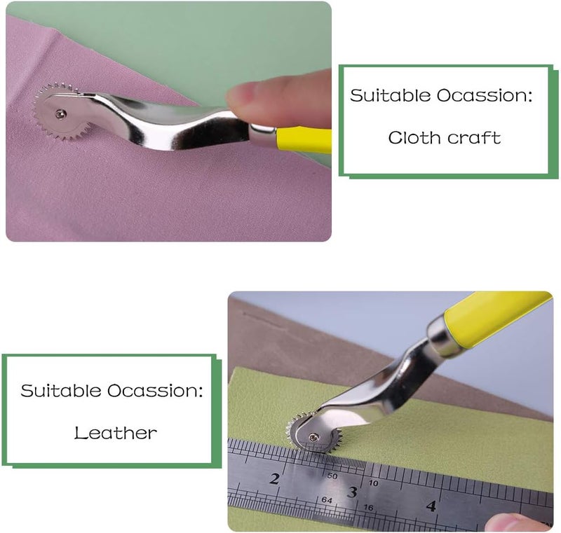 LUNARM 3 Pcs Tracing Wheel Sewing Tool, Needle Point Tracing Wheel, Random Color Tracing Wheel Sewing Tool, Stitching Wheel Tool for Leathercraft, Professional Stitch Marking Spacer - Image 4