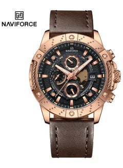 Stylish Chronograph Watch for Men with Premium Leather Strap Luminous Hands Multi Function Dial and Water Resistant Design for Everyday and Formal Wear