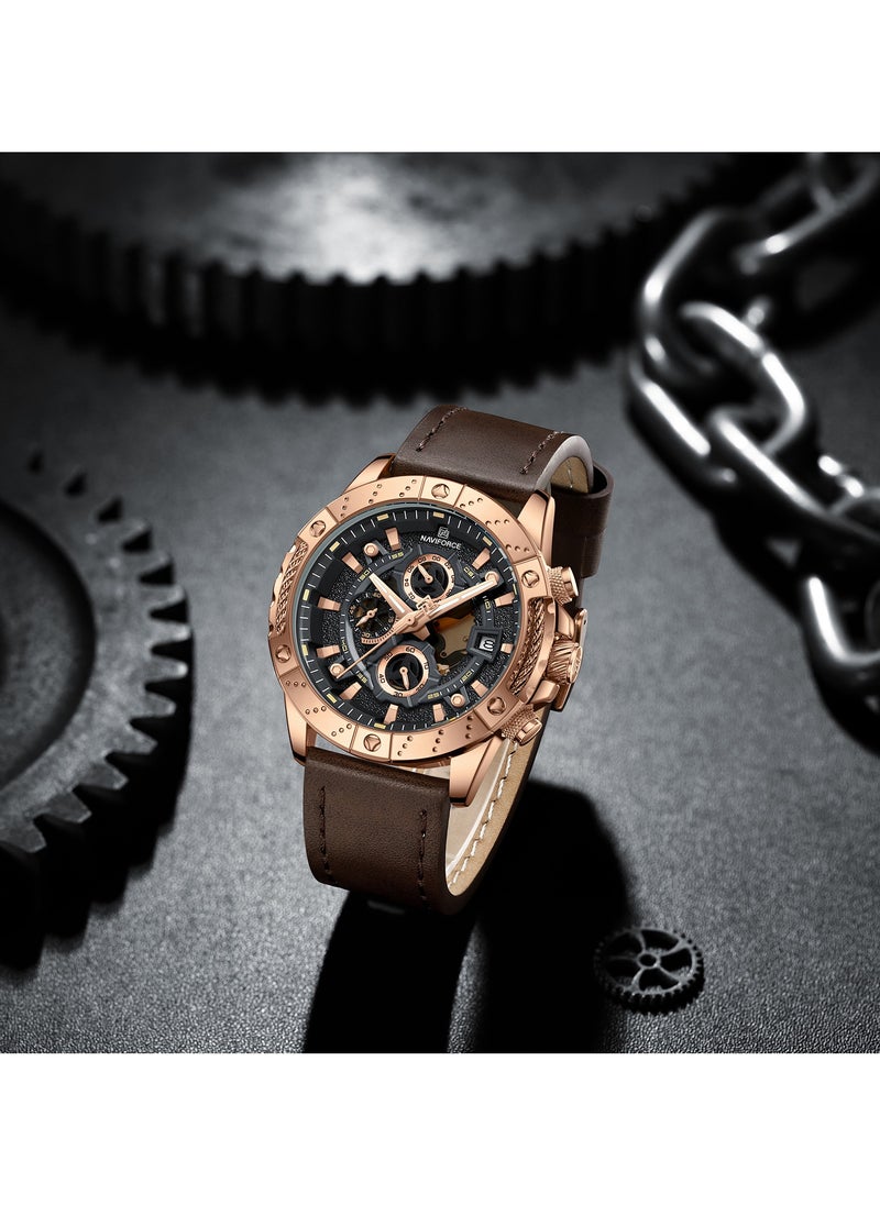 NAVIFORCE - Stylish Chronograph Watch for Men with Premium Leather Strap Luminous Hands Multi Function Dial and Water Resistant Design for Everyday and Formal Wear - Image 1