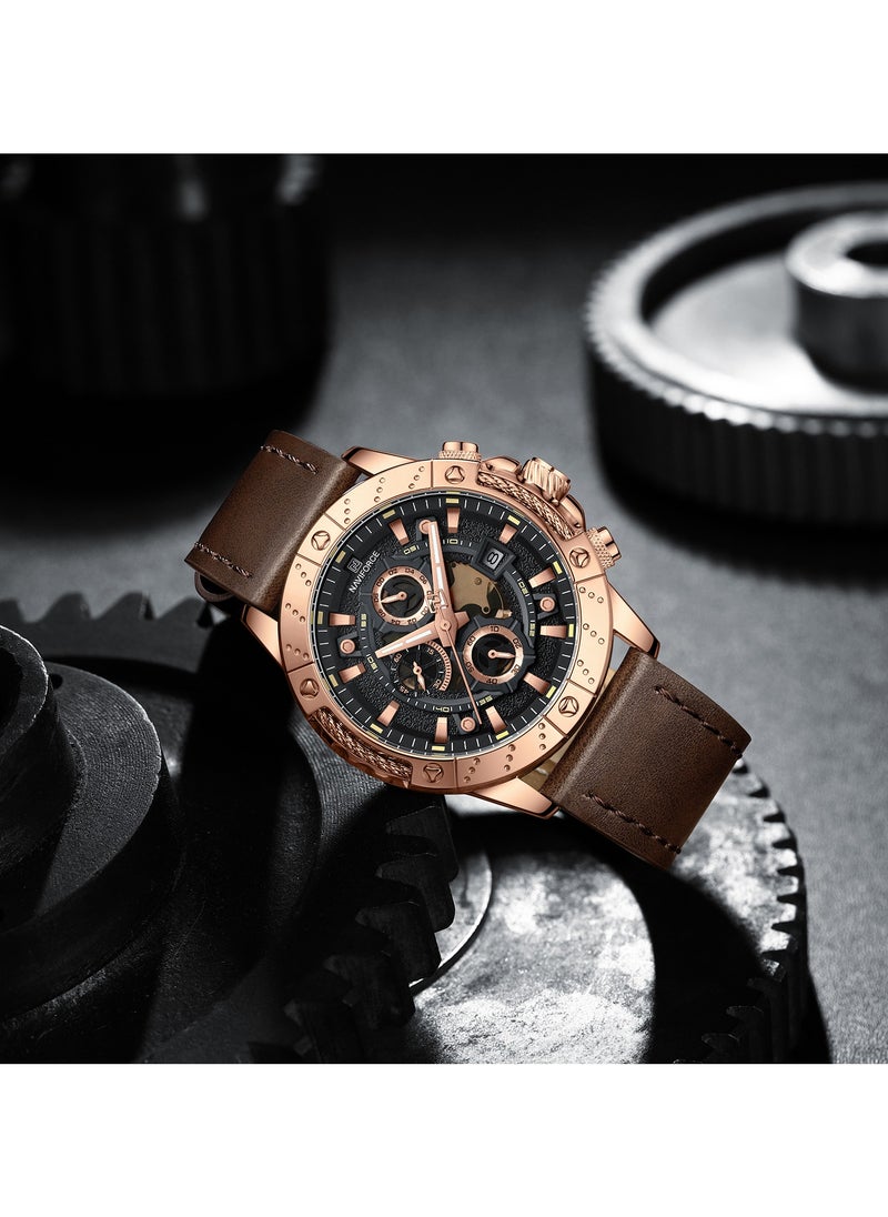 NAVIFORCE - Stylish Chronograph Watch for Men with Premium Leather Strap Luminous Hands Multi Function Dial and Water Resistant Design for Everyday and Formal Wear - Image 1