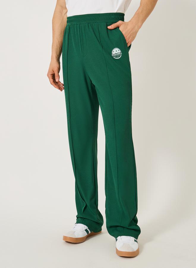 Styli Relaxed Fit Embroidered Joggers with Pintuck Detail  - Image 1