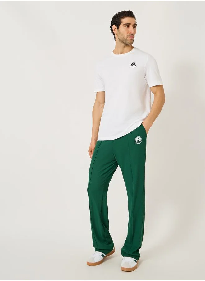 Styli Relaxed Fit Embroidered Joggers with Pintuck Detail