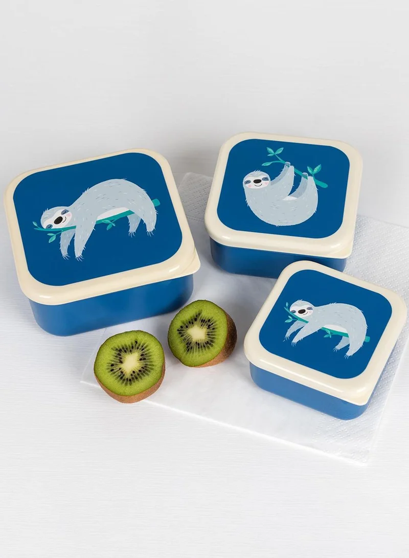 Rex London Set Of 3 Sydney The Sloth Snack Boxes