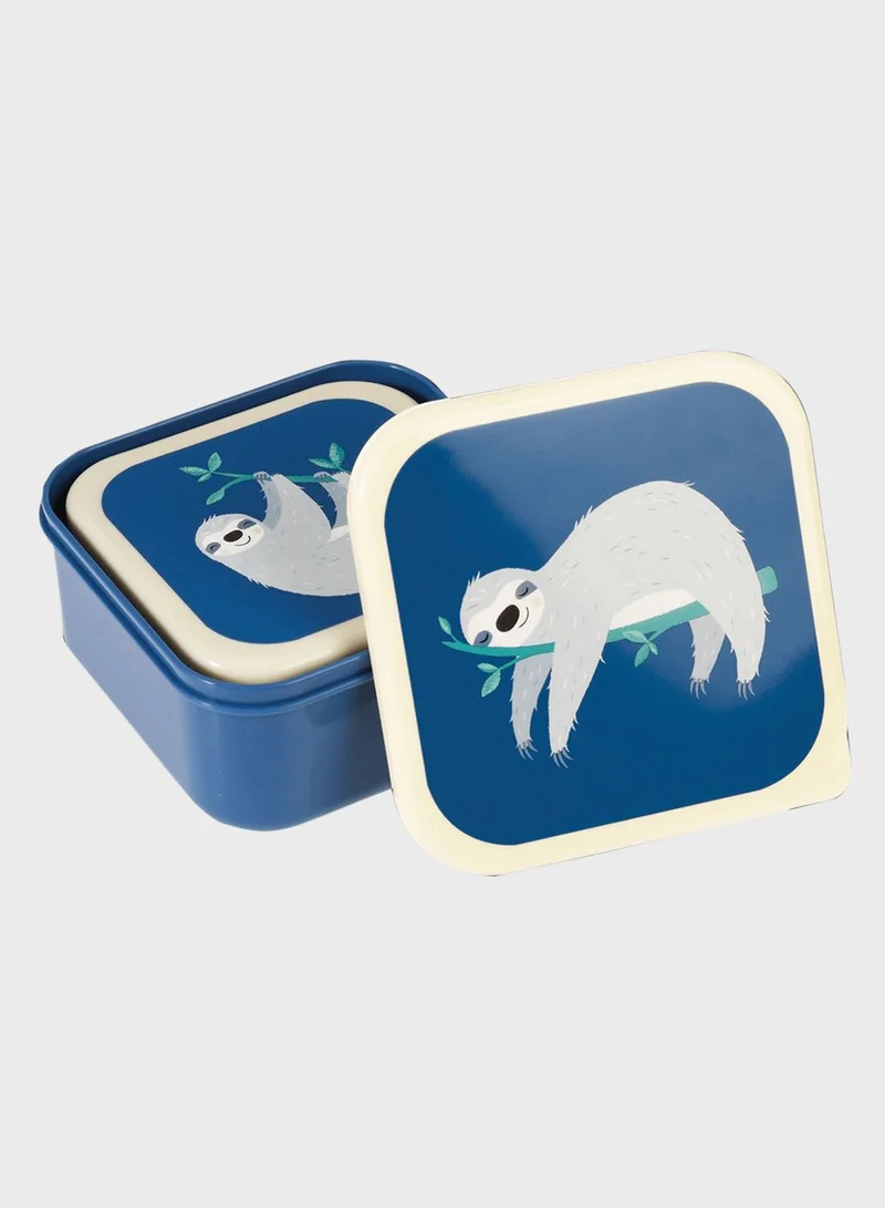 Rex London Set Of 3 Sydney The Sloth Snack Boxes