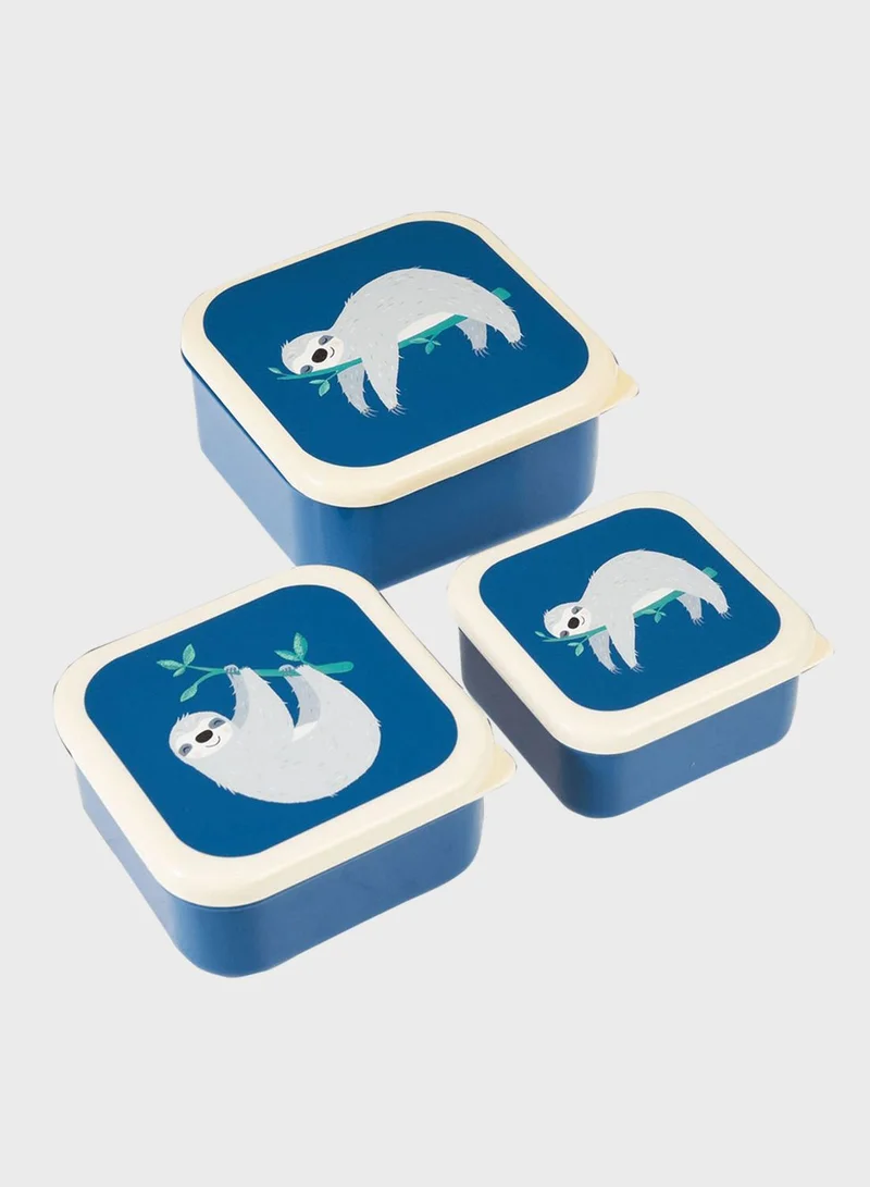 Rex London Set Of 3 Sydney The Sloth Snack Boxes