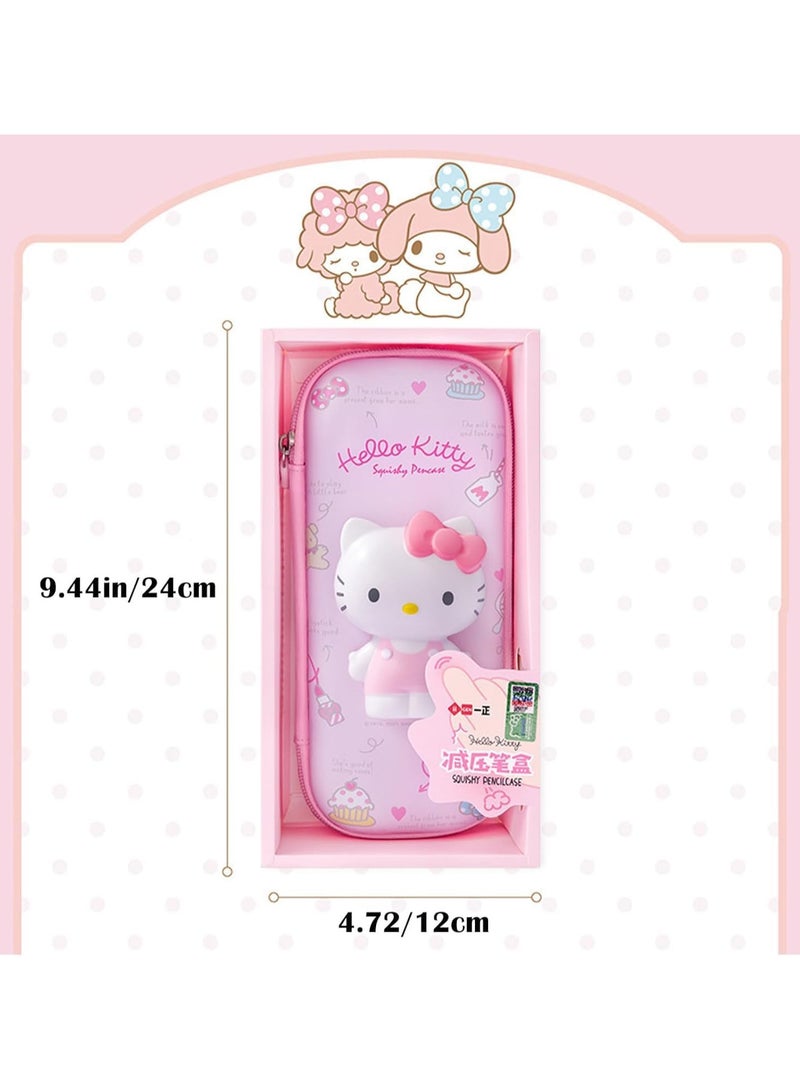 AUTOYSUR Pencil Case,pen storage box 3D stereo cartoon cute pencil case and pencil cap great gift for girls and boys (Hello Kitty) - Image 3