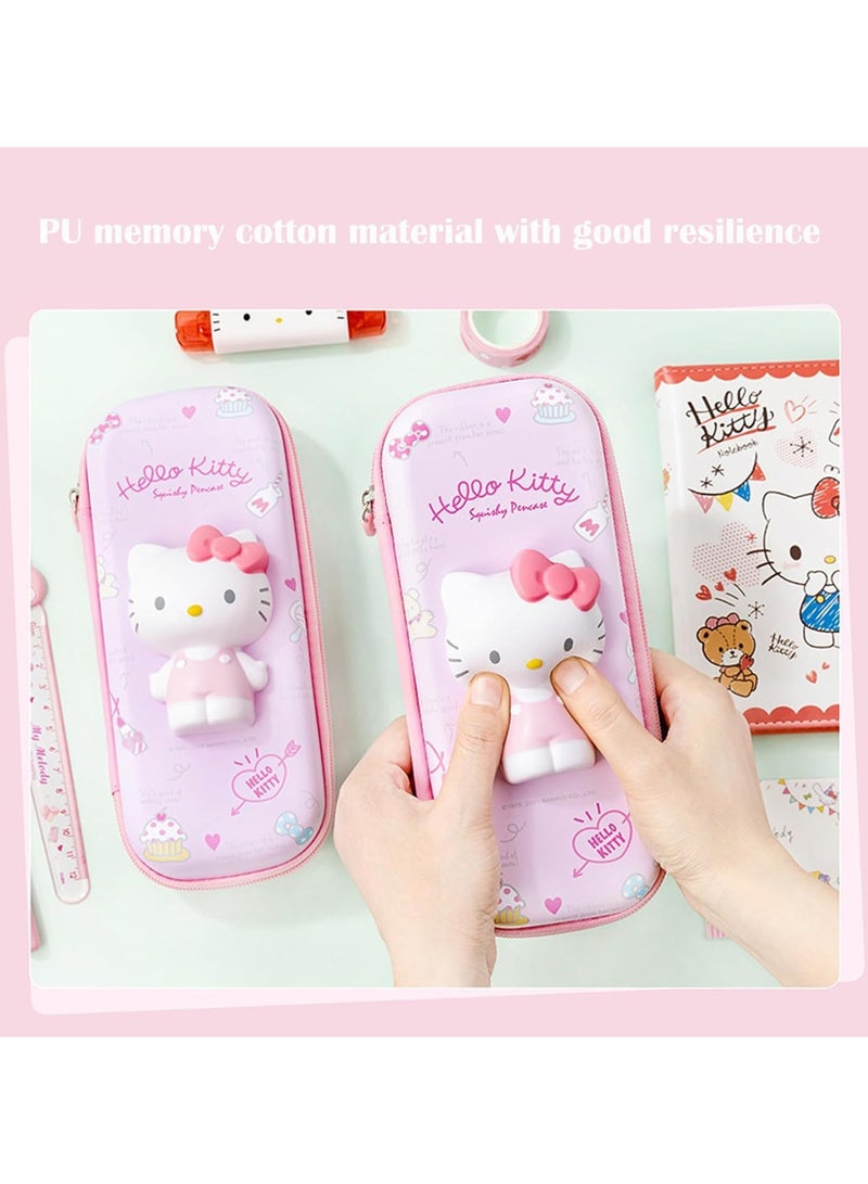 AUTOYSUR Pencil Case,pen storage box 3D stereo cartoon cute pencil case and pencil cap great gift for girls and boys (Hello Kitty) - Image 4
