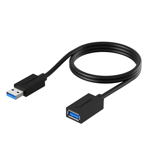 SABRENT 22AWG USB 3.0 Extension Cable A Male to A Female [Black] 3 Feet (CB-3030) - Image 1
