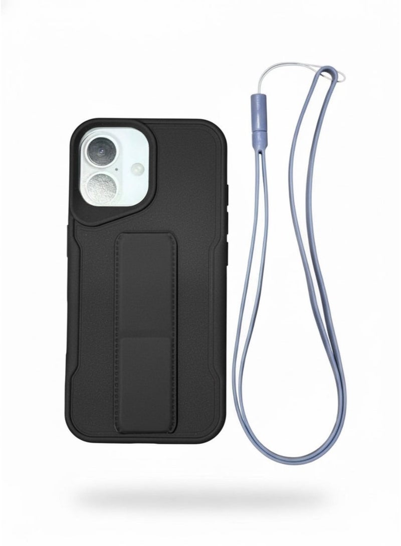 Magsafe For iPhone 17 MagSafe BLACK SlimPhone Cover which comes with phone holder and lanyard - Image 1