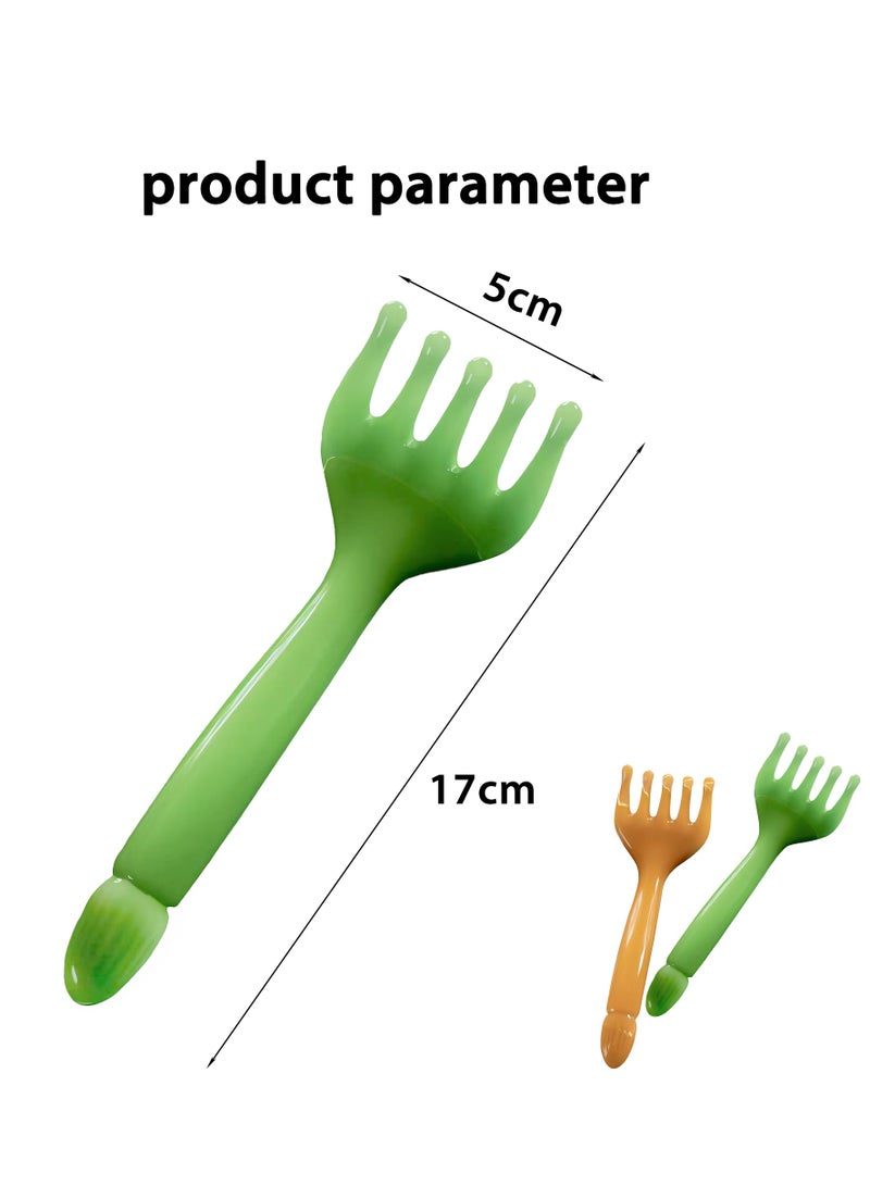 Loucky 2 pcs Scalp Massager- 5 Claw Head Massager for Acupressure & Gua Sha, Massage Comb for Lymphatic Drainage, and Relaxation ( Green & Amber) - Image 2